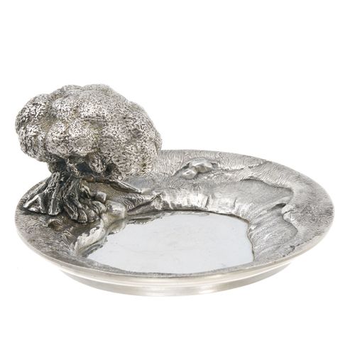 Null Silver-plated metal pocket box l'arbre de vie, 1982, by Jacques Sitoleux an&hellip;