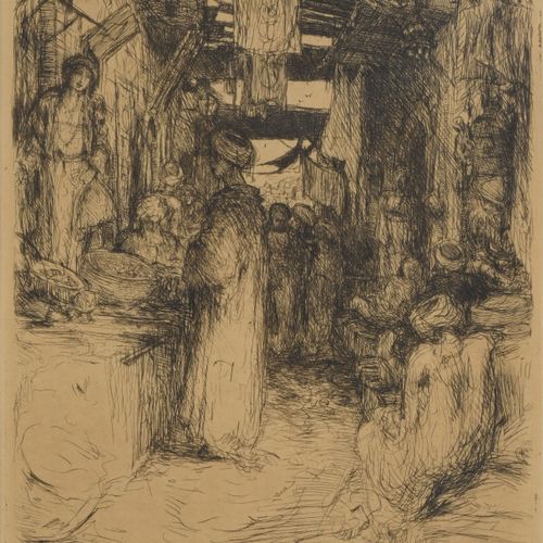 Null Marius Bauer (1867-1932), ensemble de 8 eaux fortes à thématique orientalis&hellip;
