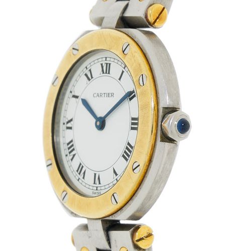 Null Cartier, Santos, ref. 8191, gold and steel wristwatch, 1990sMovement: cal. &hellip;