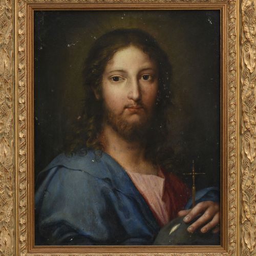 Null Escuela francesa hacia 1800, Retrato de Cristo, óleo sobre cobre, 32x25 cm &hellip;