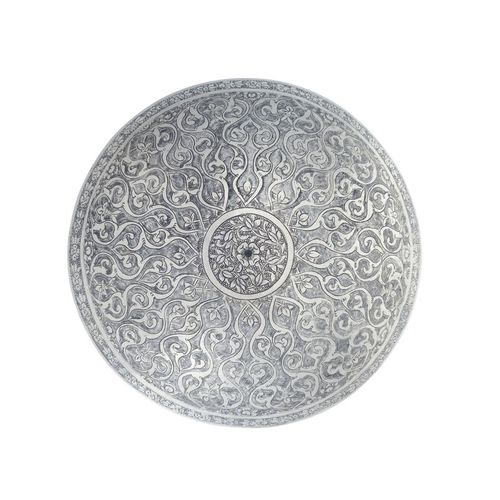 Null Pequeño cuenco de plata, Ispahán, s. XIX, decorado con un banquete y flores&hellip;