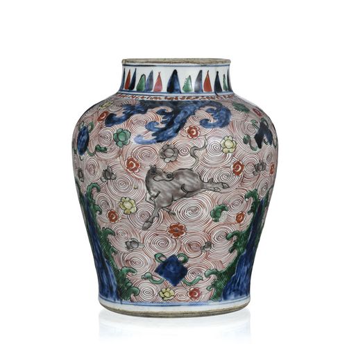 Null Vaso in porcellana wucai, Cina, probabilmente periodo di transizione, decor&hellip;