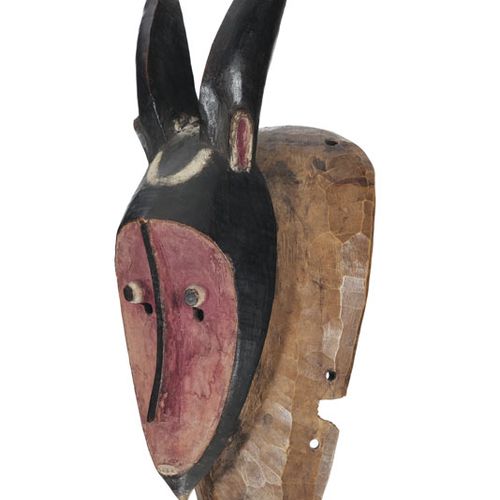 Null Baule zoomorphic mask, surmounted by two horns and sculpted with two promin&hellip;