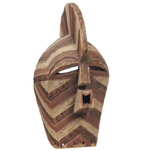 Null Kifwebe Songye mask with angular mouth projected forward and sagittal crest&hellip;