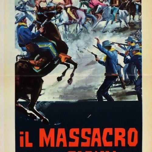 Ercole Brini Le massacre des Sioux , 1965 tempera sur carton fin 46 x 65 cm Temp&hellip;