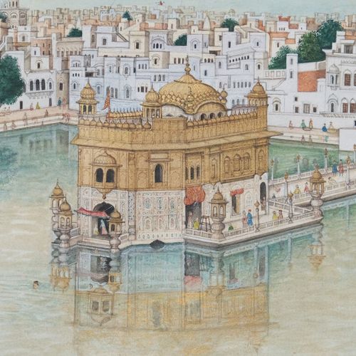 Bishan Singh Escenas de la vida en Harmandir Sahib, el Templo Dorado de Amritsar&hellip;