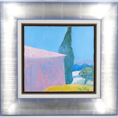 MUHL Roger (1929-2008). Maison rose. Huile sur toile. Signée en bas à droite. 30&hellip;