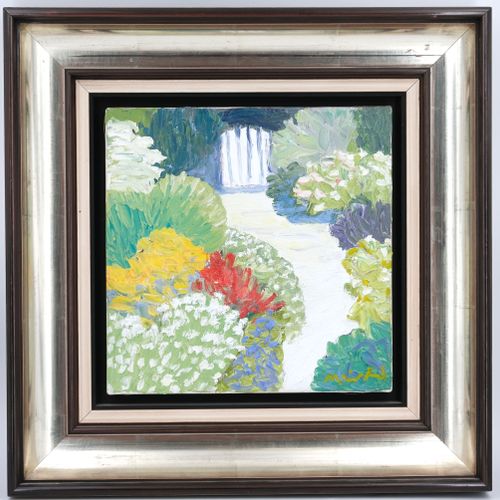 MUHL Roger (1929-2008). Le petit jardin. Huile sur toile. Signée en bas à droite&hellip;