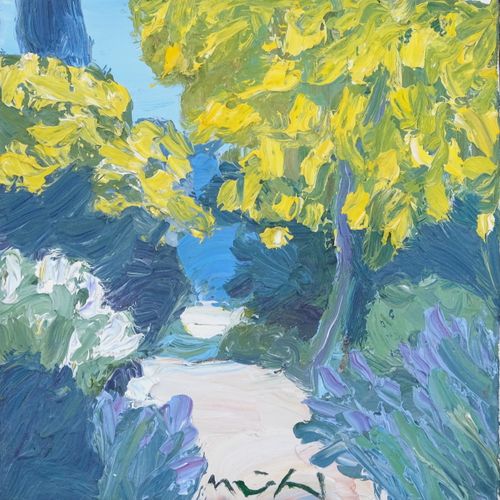 MUHL Roger (1929-2008). Mimosas. Huile sur toile. Signée en bas au milieu, titré&hellip;