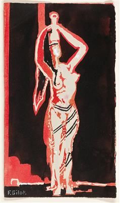Françoise Gilot * (born in Neuilly-sur-Seine 1921) 
Woman with vase, ca. 1960, s&hellip;