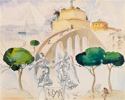 Salvador Dalí * (Figueras 1904-1989) 
Roma, 1949, firmada, fechada y titulada, a&hellip;