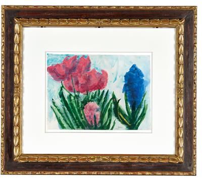 Emil Nolde * (Nolde, Schleswig 1867–1956 Seebüll) 
Red flowers and a blue hyacin&hellip;