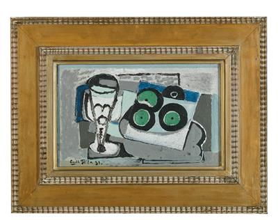 Emil Filla * (Chropyně, Moravia 1882-1953 Prague)
静物与黑胶唱片，1931年，签名和日期为31，布面油画，23&hellip;