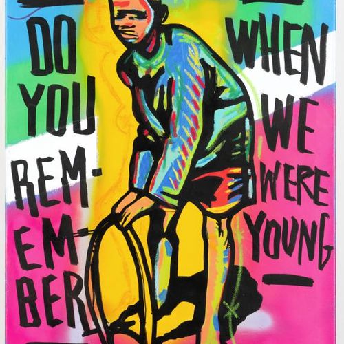 EBAMI弗雷德（生于1976年，喀麦隆），"你还记得吗"，2019年。丙烯酸画布，右侧有签名和日期，80 x 60厘米。