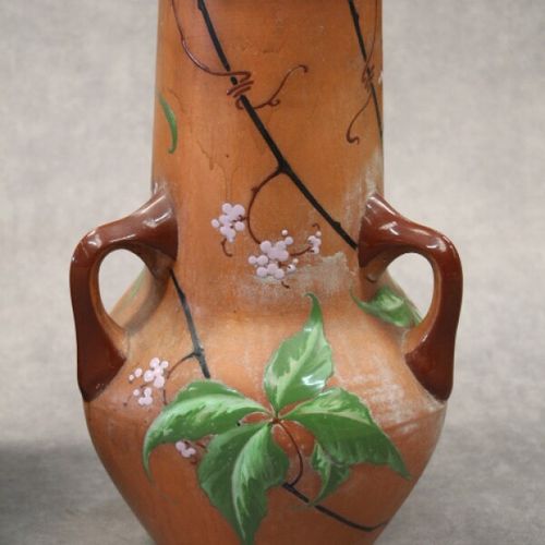 Null MONTIERES,Vase pansu à haut col cylindrique à 3 anses ajourées en terre cui&hellip;