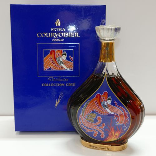 1 Btle Cognac Courvoisier Extra Collection Erté Distillation 1990 en coffret Exp&hellip;