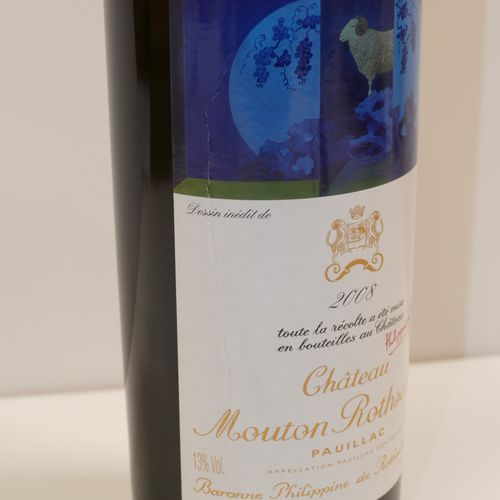 1 Magnum Château Mouton Rothschild 2008 1er GCC Pauillac étiquette mal collée d’&hellip;