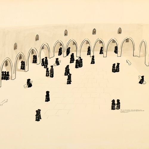 SEMPÉ, Jean Jacques (né en 1932) "Le monastère". Dessin original signé, 1972. 
 &hellip;
