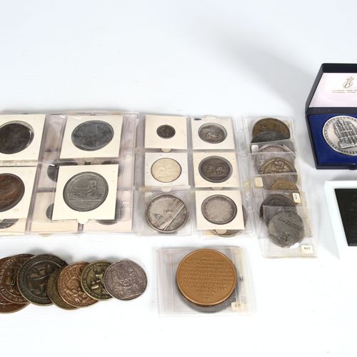 Collection of bronze, silver and porcelain tokens. Collectie bronzen, zilveren e&hellip;