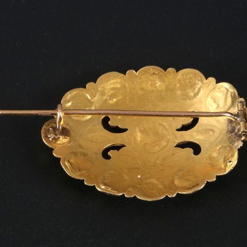 Antique gold mourning brooch, around 1900. Broche en granit roux antique, vers 1&hellip;