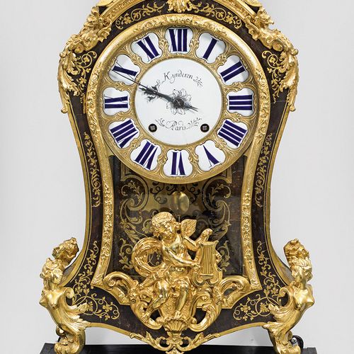 Große Louis XV-Boulle Pendule mit Konsole Base de recouvrement en laiton ajouré &hellip;