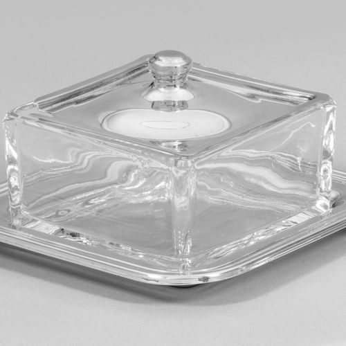 Marmeladenglas Plata y cristal. Plato cuadrado y moldeado con borde de múltiples&hellip;