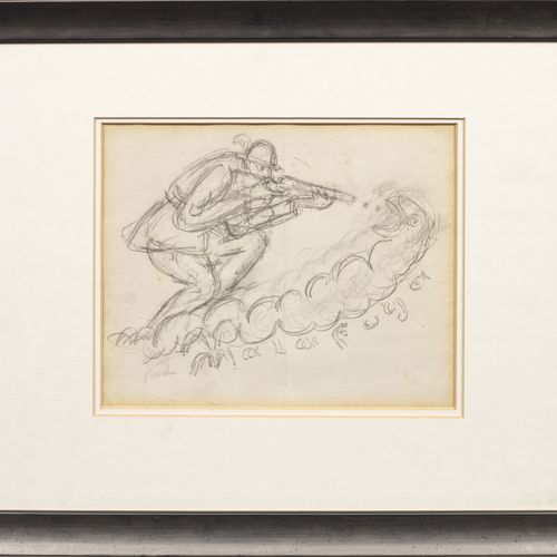 Alfred KUBIN (1887 Leitmeritz - 1959 Zwickledt)
Chasseur aux prises avec un lind&hellip;