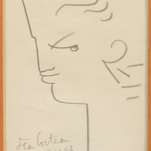 JEAN COCTEAU (1889年巴黎附近的Maisons-Laffitte - 1963年巴黎附近的Milly-la-Forêt)
一个年轻人的侧面头像
&hellip;