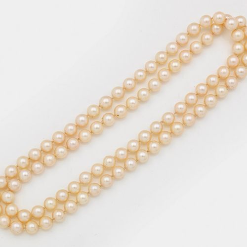 Klassische Perl-Sautoire Collier à une rangée de perles de culture de couleur cr&hellip;