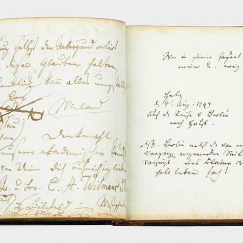 Alba Amicorum aus dem Corps Guestphalia Halle Stammbuch mit Inschrift des Albumh&hellip;