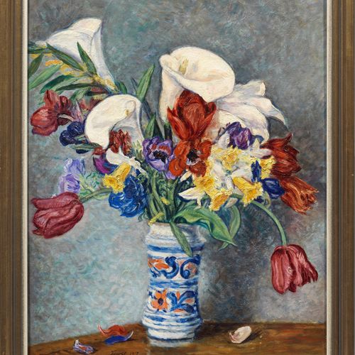 Rudolf Tewes (1879 Brema - 1965 ibid.)
Colorato bouquet di fiori estivi in un va&hellip;