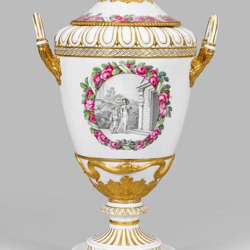 Museale große königliche "Weimar-Vase" mit Porträt der Kronprinzessin Friederike&hellip;