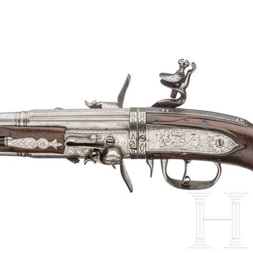 A rare German four-shot flintlock wender pistol for superimposed charges, circa &hellip;