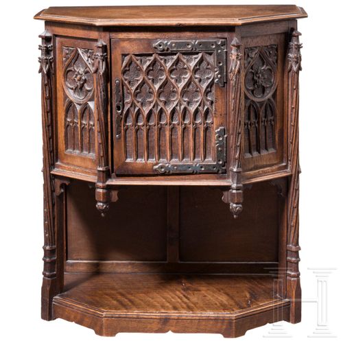 Null Un cabinet miniature allemand de style gothique, circa 1880 
Miniature fine&hellip;