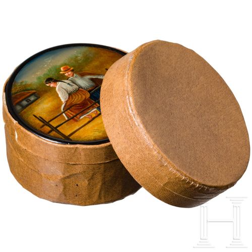 Null A Russian paper mâche and lacquer case and purse, Ostahkovo, Osip Vishyakov&hellip;