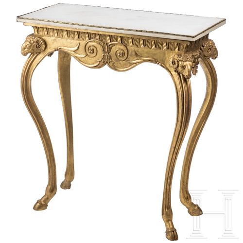 Null Une table console fine Louis XVI avec dessus en marbre, Paris, circa 1780 
&hellip;