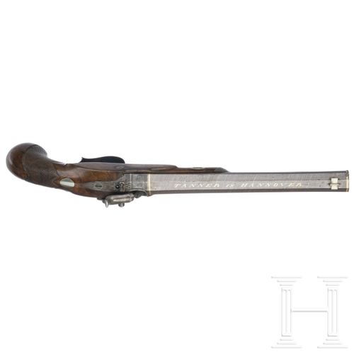 Null Une paire de pistolets à percussion, Tanner of Hanover, circa 1840. 
Les ba&hellip;