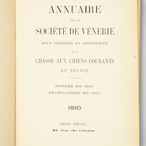 Yearbook of the French venery : Year 1910