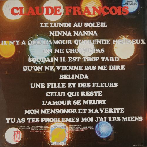 Null 克劳德-弗朗索瓦：33 转原版唱片 "Le lundi au soleil"，作为试压唱片由艺术家验证发行。第一版唱片封套上有褪色的 Flèche 标&hellip;