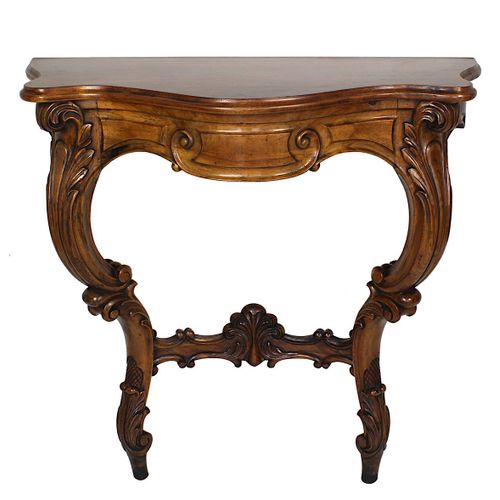 Null Console in baroque style, France mid-19th century, walnut richly carved wit&hellip;