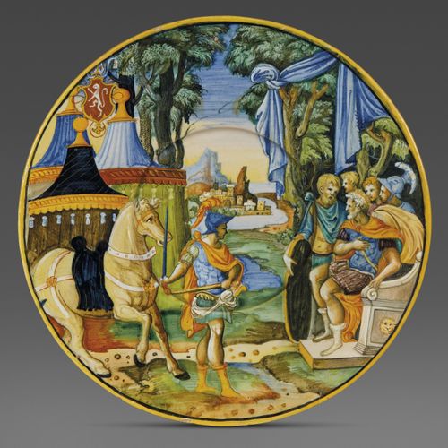Null DISQUE, URBINO, ATELIER DE GUIDO DURANTINO, 1535-1540
en majolique peinte p&hellip;