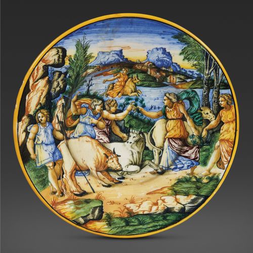 Null PLAQUE, URBINO, ATELIER DE FONTANA, 1560- 1570 CIRCA
en majolique peinte po&hellip;