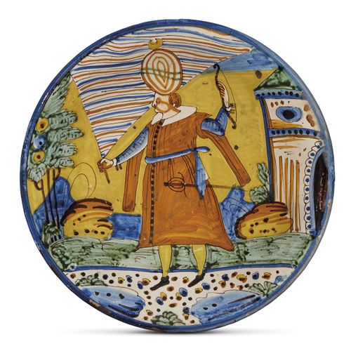 盘子，MONTELUPO，1620 1640 ，多色彩绘金刚砂；直径32.4厘米，底径15厘米，高5.8厘米 一个盘子，MONTELUPO，1620 1640 &hellip;