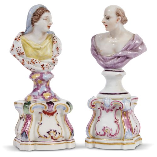 Null COUPLE OF SMALL GINORI BUSTS WITH BASES, DOCCIA, MANIFATTURA GINORI, 1770 C&hellip;