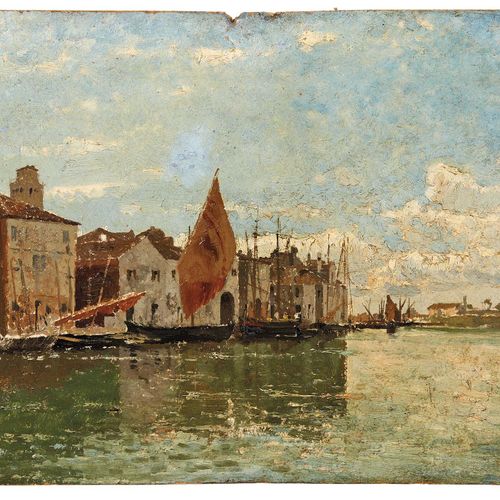 Null Guglielmo Ciardi
(Venezia 1842 - 1917)
CHIOGGIA
olio su cartone, cm 31x43,5&hellip;