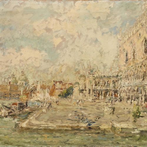 Null Luigi Mantovani
(Milano 1880 - Milano 1957)
VENEZIA
olio su tela, cm 70x100&hellip;