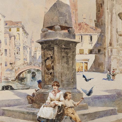 Null Paolo Sala
(Milano 1859 - Milano 1924)
CAMPO SAN BARNABA, VENEZIA
acquerell&hellip;