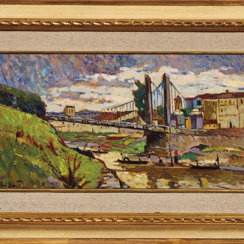 Null Ulvi Liegi
(Livorno 1858 - 1939)
PONTE SOSPESO
olio su tavoletta, cm 20x39
&hellip;