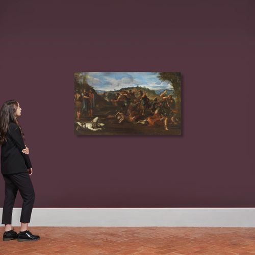Null Scuola romana, sec. XVII
SCENA DI STORIA ROMANA
olio su tela, cm 76,5x128,5&hellip;