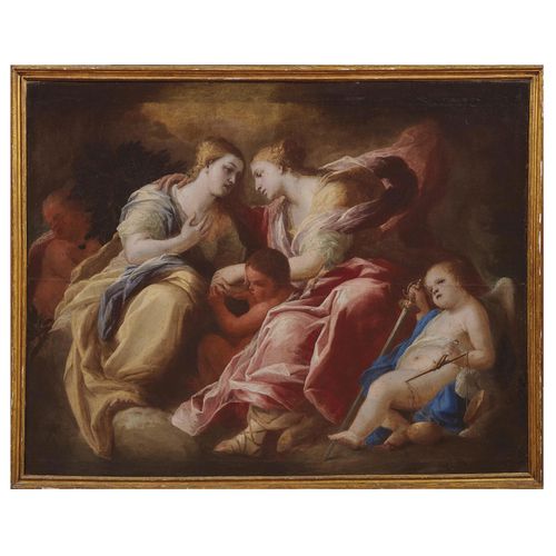 Null 威尼斯学校，18世纪
寓意深刻的图画与图钉和花朵
布面油画，cm 150x115，一对
 
 Scuola veneta, sec.XVIII
FIG&hellip;